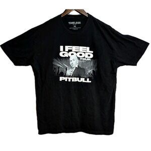 Pitbull I Feel Good Tour 2021 T-Shirt XXL Black Concert Timeless Miami Rap Tee